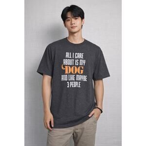 M&O Gold Dog Lover Graphic Tee Black Men’s XL “All I Care About Is My Dog”